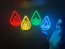 Four Elements Neon Sign, Neon Metal Wall Art