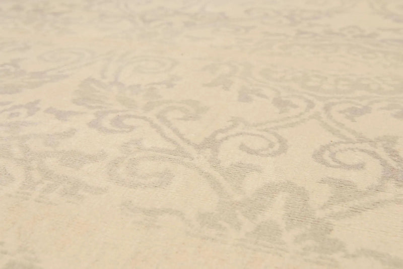 3'x6' Hand Knotted Wool Floral Oriental runner Area Rug Beige 3x6