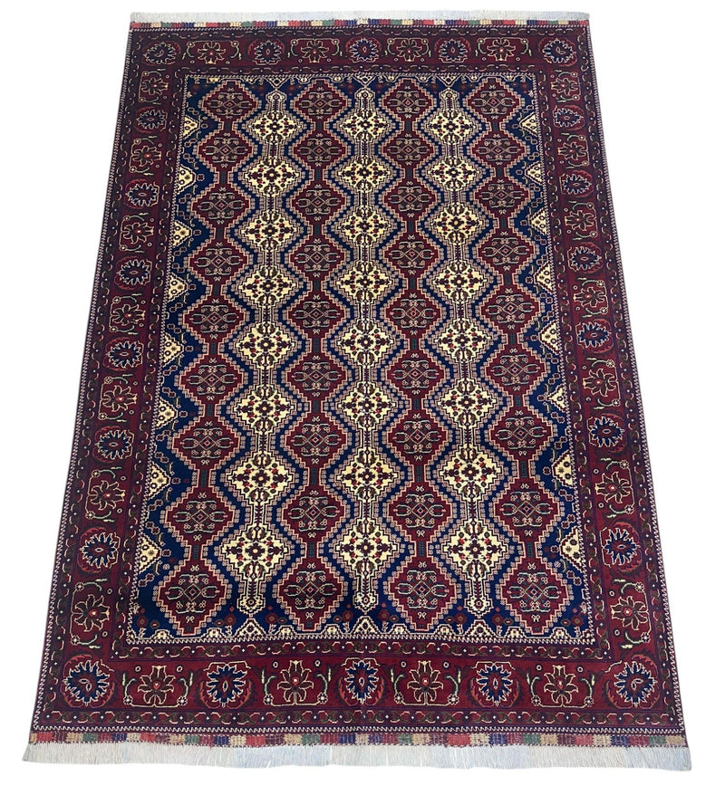 Hand-Knotted Afghani Yusufbai Wool Rug – 6’10″  x  9’10″