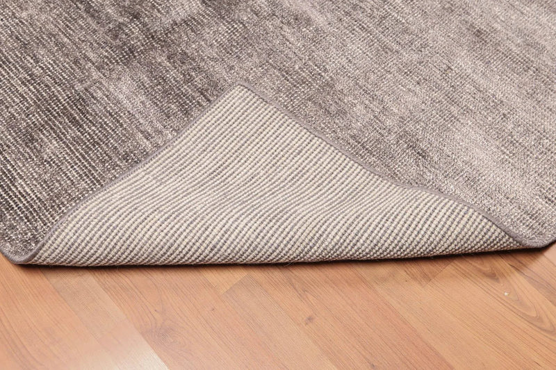 5' x 8' Hand Knotted Textured Industrial Bamboo Silk Area rug Gray 5x8