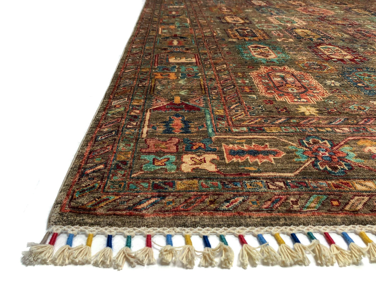 Khorjin (5'06"x7'08") camel/jewel tones, photo 3 of 10