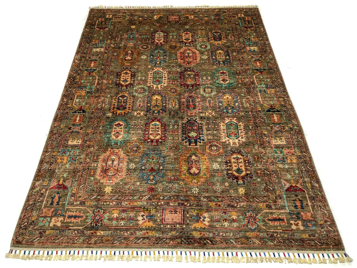 Khorjin (5'06"x7'08") camel/jewel tones, photo 4 of 10