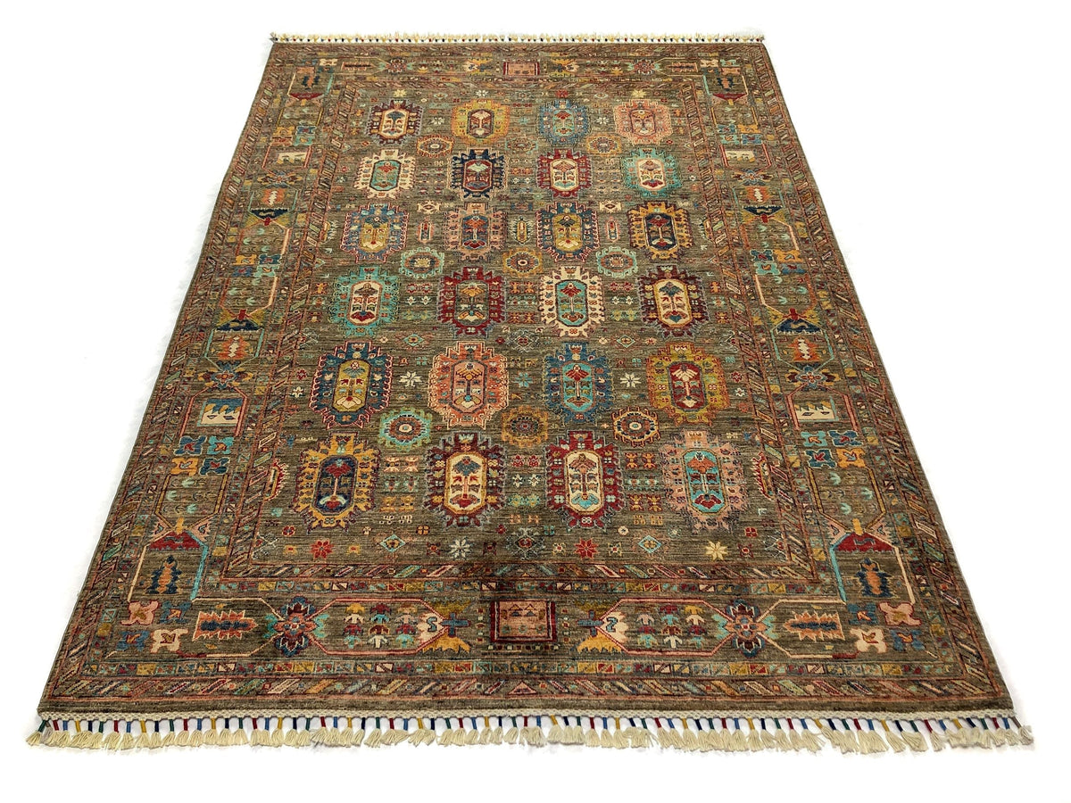 Khorjin (5'06"x7'08") camel/jewel tones, photo 5 of 10