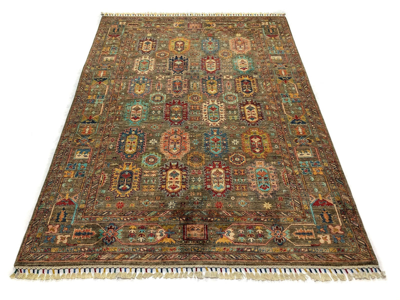 Khorjin (5'06"x7'08") camel/jewel tones, photo 5 of 10