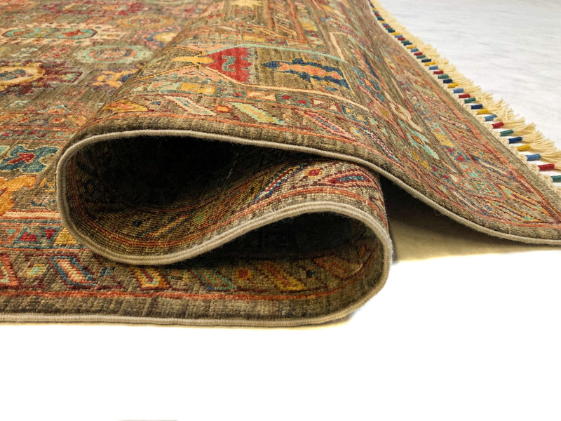 Khorjin (5'06"x7'08") camel/jewel tones, photo 8 of 10