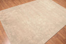6' x 9' Contemporary Textured Industrial Look Wool Area rug Beige