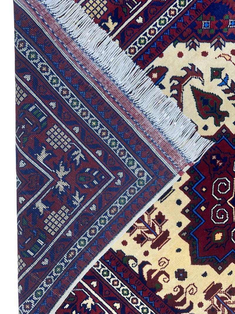 Hand-Knotted Afghani Zerkhaki Wool Rug – 6’6″  x  9’8″