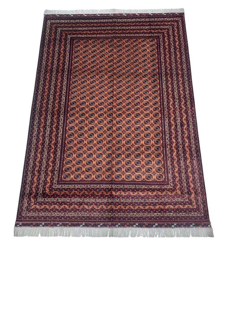 Hand-Knotted Afghani Mawri Wool Rug – 6’9″  x  9’10″