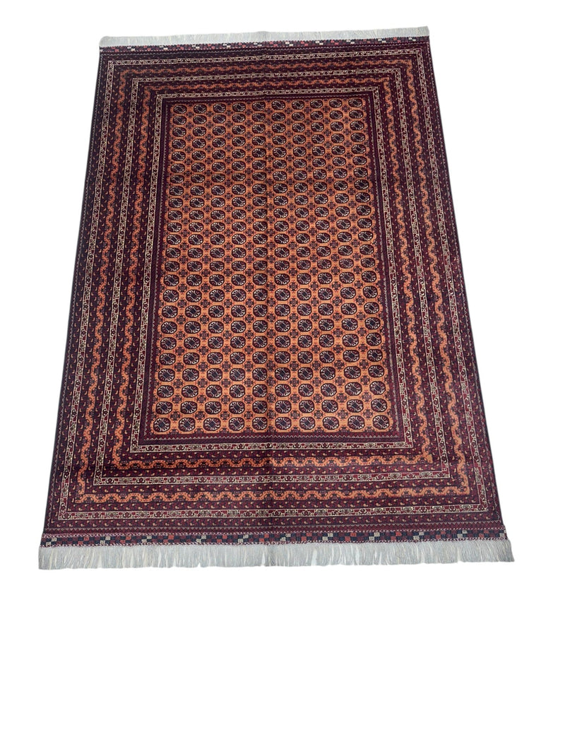 Hand-Knotted Afghani Mawri Wool Rug – 6’9″  x  9’10″