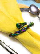 Vibhsa Modern Napkin Rings Set of 4 (Rainbow, Dishwasher Safe)