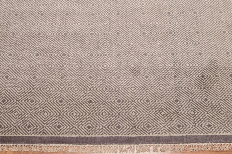 6' x 9' Hand Knotted Contemporary 100% Wool Area rug Gray