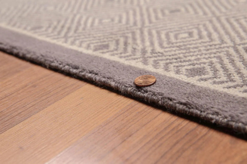 6' x 9' Hand Knotted Contemporary 100% Wool Area rug Gray