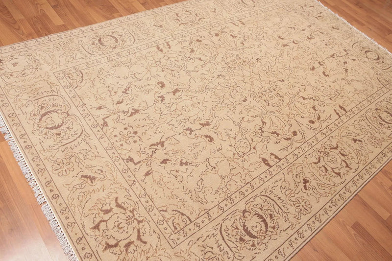 6' x 9' Hand Knotted 100% Wool Oriental Area Rug Tan