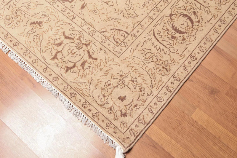6' x 9' Hand Knotted 100% Wool Oriental Area Rug Tan