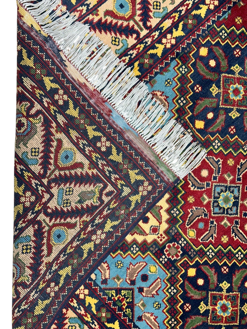 Hand-Knotted Afghani Kashi Wool Rug – 6’9″  x  9’6″