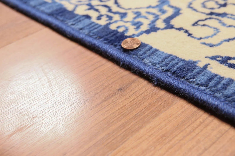 6' x 9' Hand Knotted Chinese Art Deco 100% Wool Area Rug Ivory