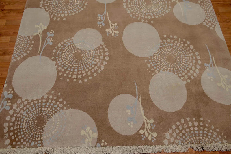 6' x 9' Hand Knotted 100% Wool Area rug Tan