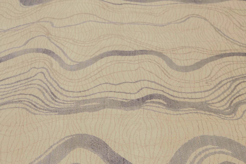 6' x 9' Hand Knotted Swirls Pattern 100% Wool Area rug Ivory