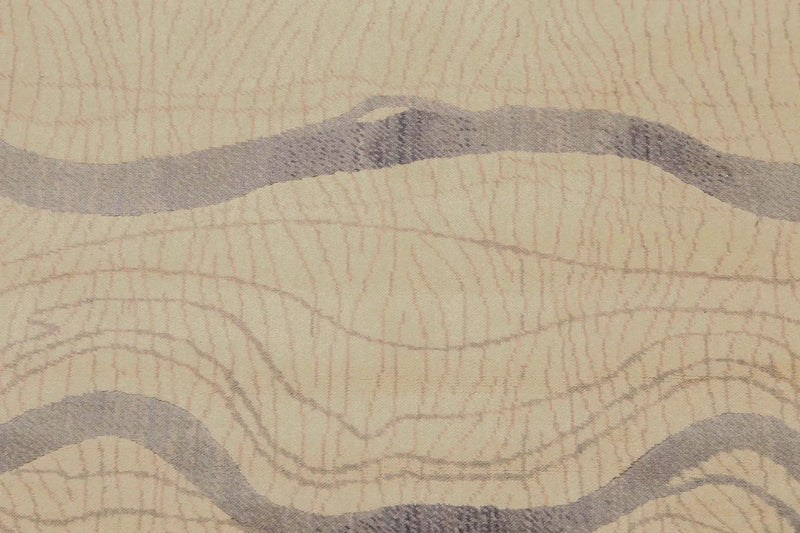 6' x 9' Hand Knotted Swirls Pattern 100% Wool Area rug Ivory