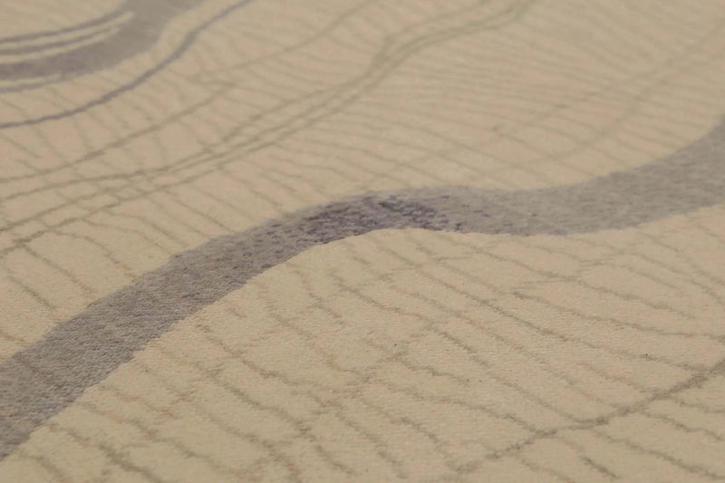 6' x 9' Hand Knotted Swirls Pattern 100% Wool Area rug Ivory