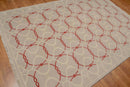 6' x 9' Hand Knotted Geometric Pattern 100% Wool Area rug Beige