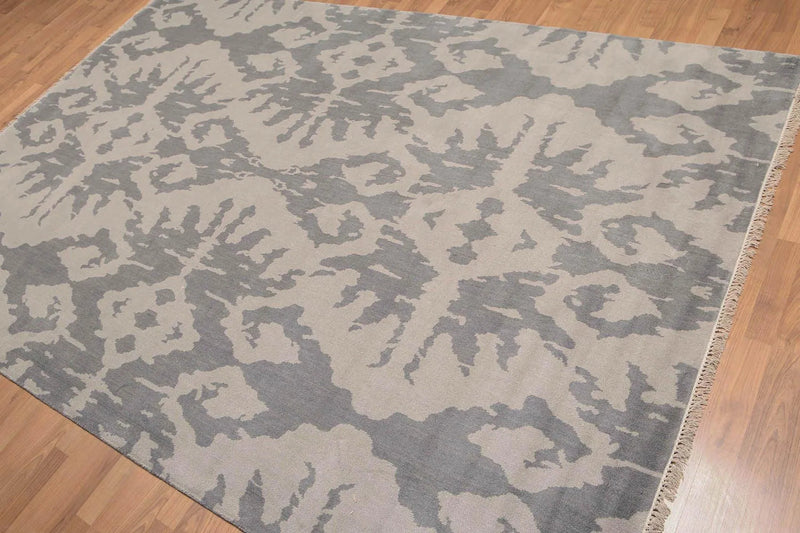 6' x 9' Hand Knotted Designer Abstract 100% Wool Area Rug Gray
