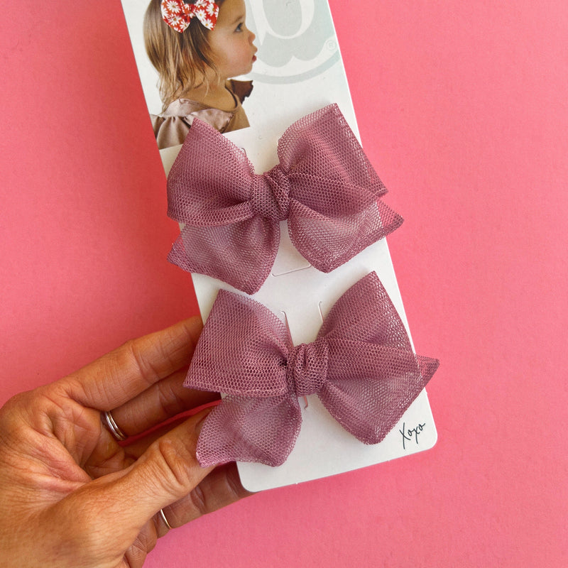 2PK TULLE BABY BLOOM CLIPS: lilac