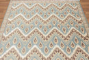 5' x 8' Hand Knotted IKAT Design Wool & Bamboo Silk Area rug Aqua