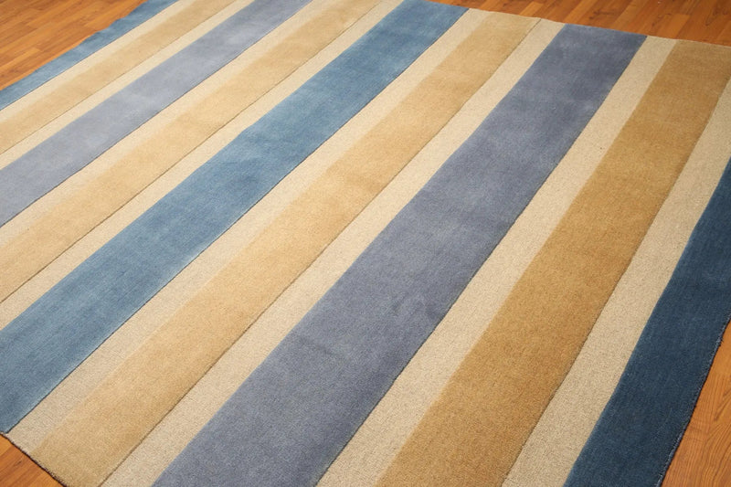 8x10 Blue, Beige Handknotted 100% Wool Oriental Area Rug