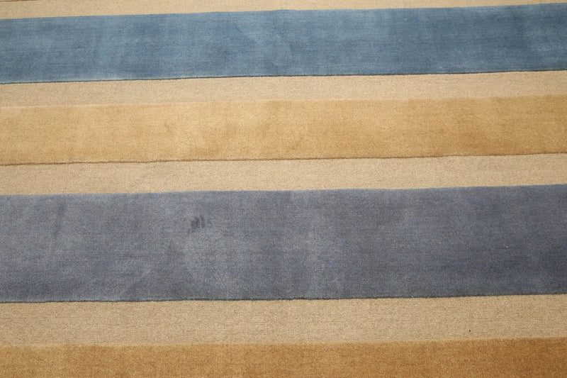 8x10 Blue, Beige Handknotted 100% Wool Oriental Area Rug