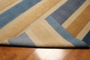 8x10 Blue, Beige Handknotted 100% Wool Oriental Area Rug