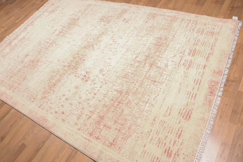 6' x 9' Hand Knotted Industrial Chic100% Wool Area rug Aqua