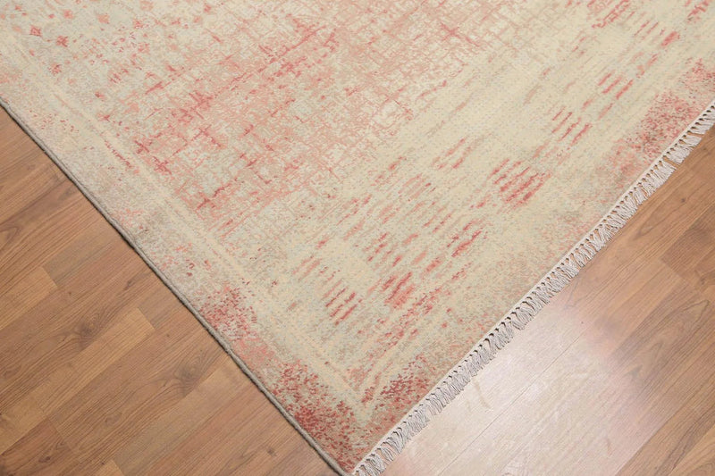 6' x 9' Hand Knotted Industrial Chic100% Wool Area rug Aqua