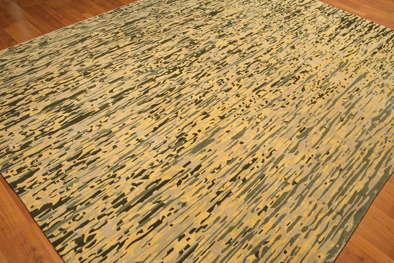 8' x 10' High end Wool Full Pile Tibetan Hand Knotted Area Rug Modern 8x10 Pale Yellow