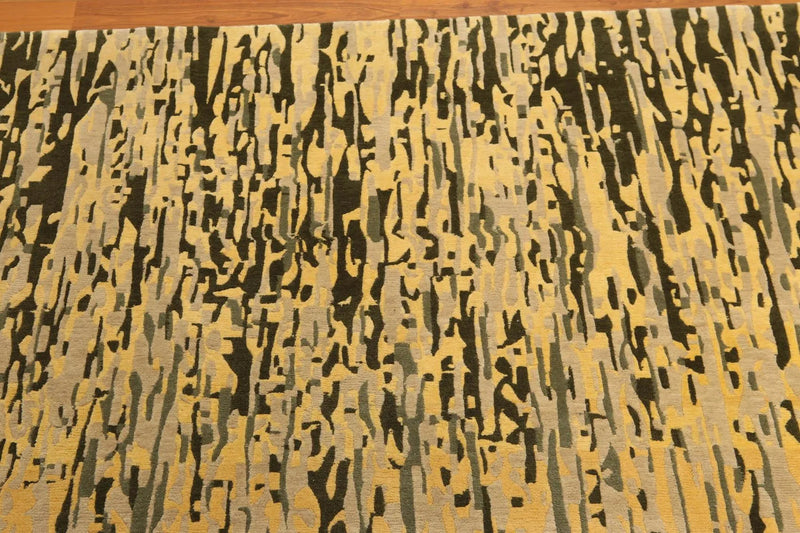 8' x 10' High end Wool Full Pile Tibetan Hand Knotted Area Rug Modern 8x10 Pale Yellow