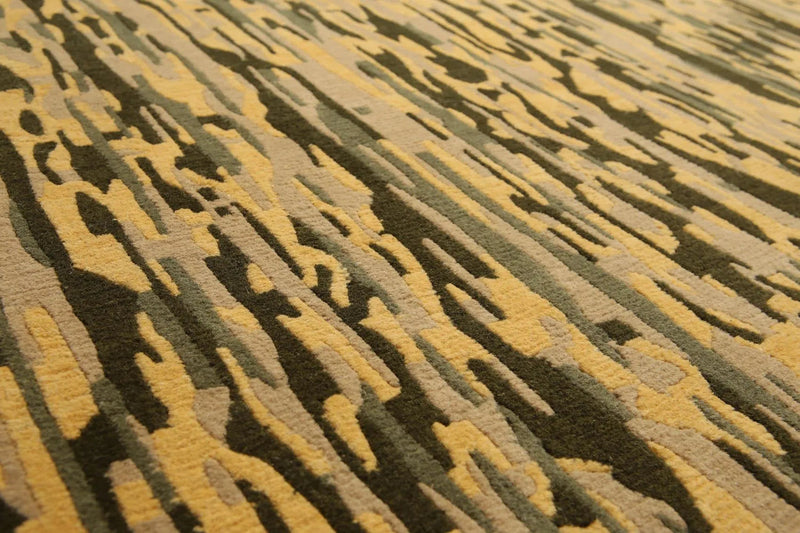 8' x 10' High end Wool Full Pile Tibetan Hand Knotted Area Rug Modern 8x10 Pale Yellow