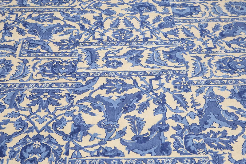 6' x 9' Hand Knotted Traditional Art deco style 100% Wool Area rug Ivory