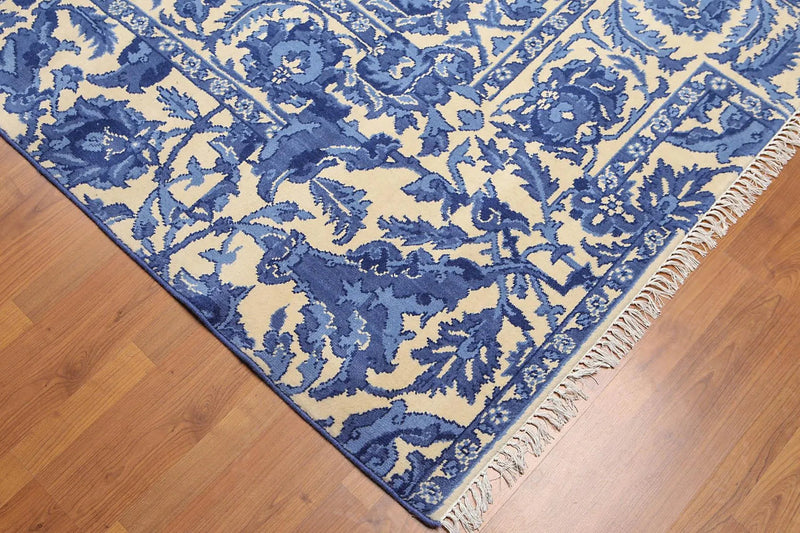 6' x 9' Hand Knotted Traditional Art deco style 100% Wool Area rug Ivory