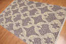 6' x 9' Hand Knotted IKAT Design 100% Wool Area rug Gray