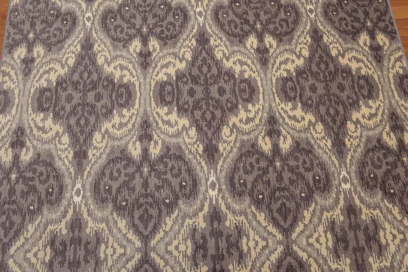 6' x 9' Hand Knotted IKAT Design 100% Wool Area rug Gray