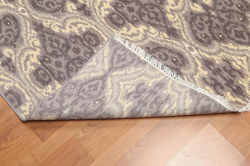 6' x 9' Hand Knotted IKAT Design 100% Wool Area rug Gray