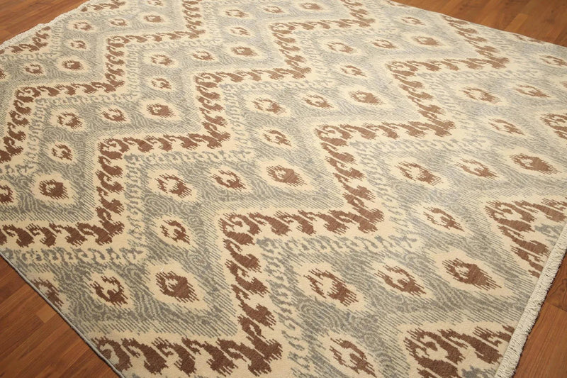 8' x 10' Hand knotted Oriental area rug 100% Wool pile 8x10 Modern Beige
