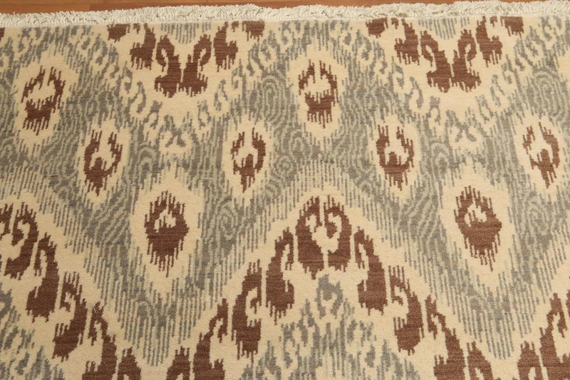 8' x 10' Hand knotted Oriental area rug 100% Wool pile 8x10 Modern Beige