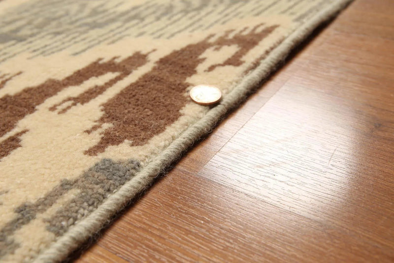 8' x 10' Hand knotted Oriental area rug 100% Wool pile 8x10 Modern Beige