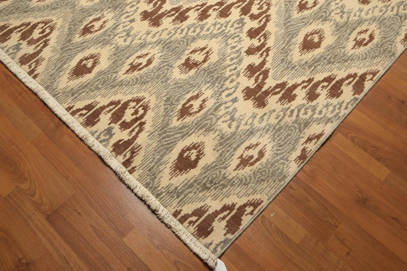 8' x 10' Hand knotted Oriental area rug 100% Wool pile 8x10 Modern Beige