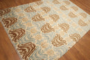 6' x 9' Hand knotted Transitional Oriental area rug 100% Wool Ikat 6X9 Aqua