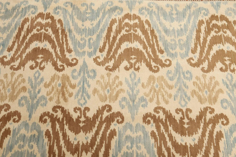 6' x 9' Hand knotted Transitional Oriental area rug 100% Wool Ikat 6X9 Aqua