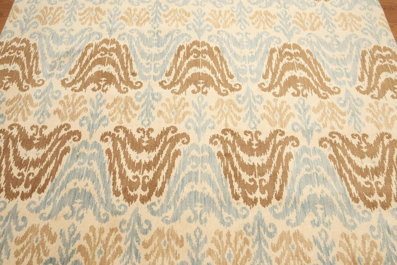 6' x 9' Hand knotted Transitional Oriental area rug 100% Wool Ikat 6X9 Aqua