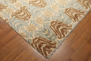 6' x 9' Hand knotted Transitional Oriental area rug 100% Wool Ikat 6X9 Aqua