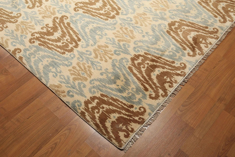 6' x 9' Hand knotted Transitional Oriental area rug 100% Wool Ikat 6X9 Aqua